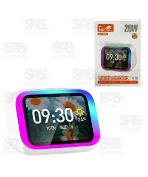 Caixa de Som Com Luminária Assistente de Voz Eletromex EL-1130