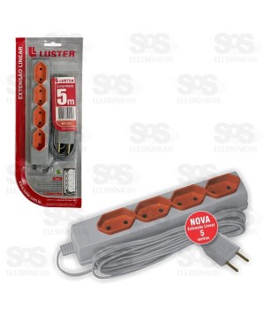Extensão 4 Tomadas 2 Pinos 5 Metros Luster 2175