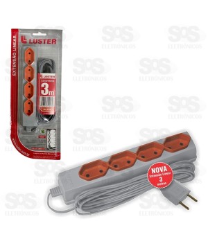Extensão 4 Tomadas 2 Pinos 3 Metros Luster 2170