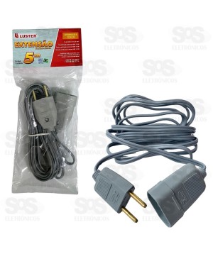 Extensão Macho-Fêmea 2 Pinos 5 Metros Luster 2187