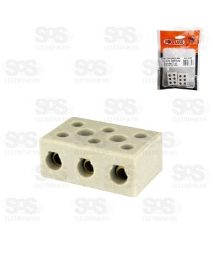 Conector Porcelana 10MM 3P 1 Unidades Foxlux 24.06