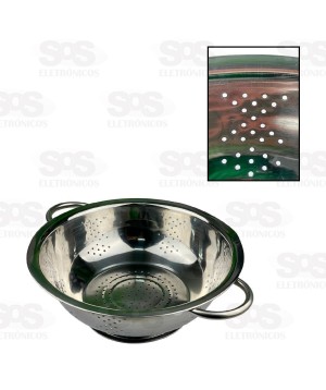 Escorredor de Massa Aço Inox 26x9,5CM Unitário Caerus CRS-2562