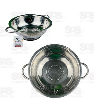 Escorredor de Massa Aço Inox 26x9,5CM Unitário Caerus CRS-2562