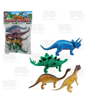 Dinossauros De Plástico Com 4 Peças Toy King TK-AB8249