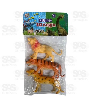 Animais Selvagens De Plástico Com 3 Peças Toy King TK-AB5453