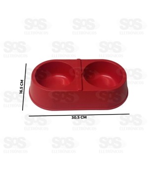 Comedouro Duplo Para Animais 2x350ml Cores Variadas