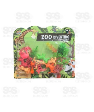 Animais Zoo Divertido Com 15 Peças Toy King TK-AB6321