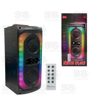 Caixa De Som 2x10W LED RGB KTS-1812