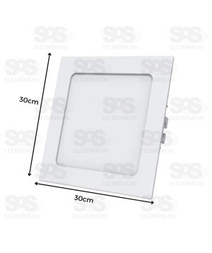 Painel Slim Alumínio Quadrado Embutir LED Branco 24W Black+ Decker BDPD1500-01