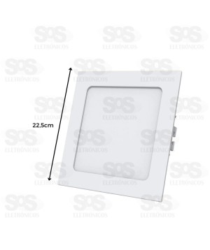 Painel Slim Aluminio Quadrado Embutir LED Branco Frio 18W 6500K Black+Decker 1200-01