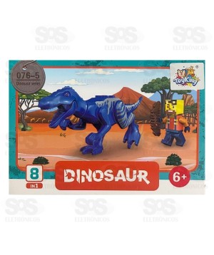 Blocos de Montar Dinossauro Com Boneco Toy King TK-AB8996