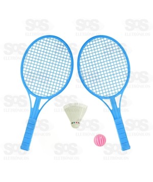 Kit com 2 Raquete Peteca e Bolinha Toy King TK-0166