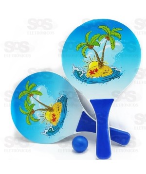 Kit Beach Tenis 2 Raquetes 1 Bola TOP2057