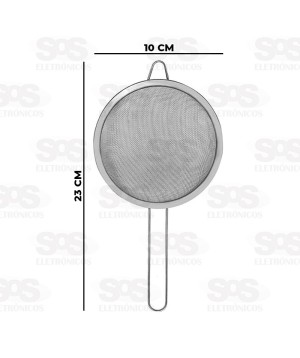 Peneira Média De Aço Inox 10CM Top Útil TOP0872