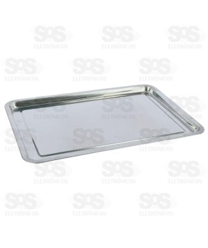 Bandeja Retangular Aço Inox 39x29CM 20126