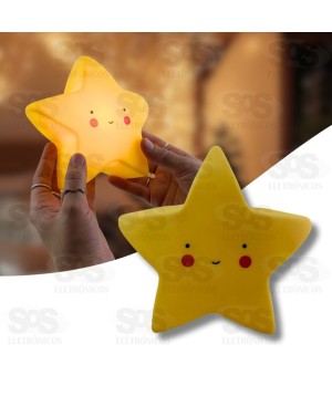 Luminária Abajur de Estrela 14cm Cores Varianas Charti 6187