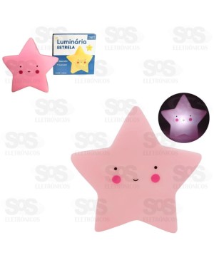 Luminária Abajur de Estrela 14cm Cores Varianas Charti 6187