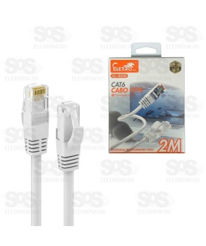 Cabo De Rede CAT6 2 Metros Eletromex EL-8108