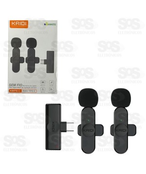 Microfone De Lapela Sem Fio Entrada Type C Kaidi KMF6-C