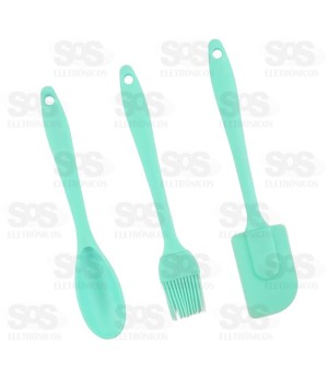 Kit 3 Peças Utensílios de Cozinha Silicone Top Útil TOP0964