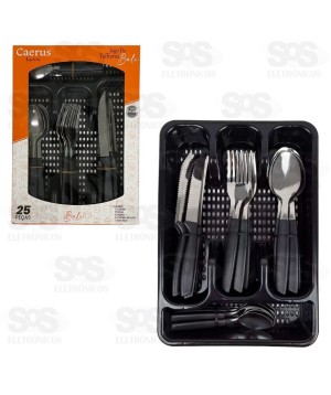 Jogo de Talheres Com Bandeja 25 Peças Bali CRS-2673