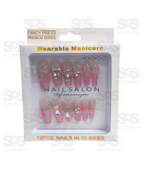 Kit Unhas Postiças 24 Peças Decoradas  356-24