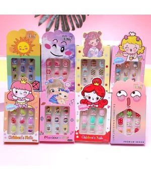 Kit Unhas Postiças Infantil  12  Unidades 696b