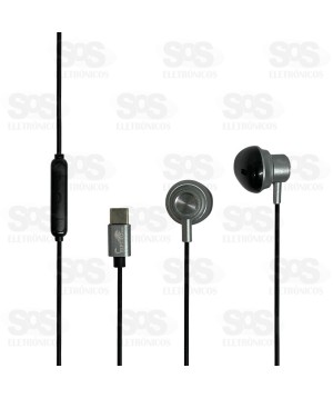 Fone De Ouvido Com Microfone Type C Eletromex EL-1424