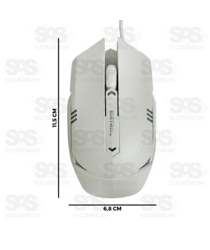 Mouse Gamer 1200DPI Com LED Eletromex EL-2205