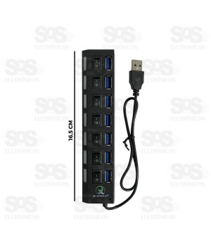 Hub 7 Portas USB 3.0 Com LED X-Cell XC-HUB-7