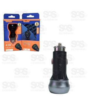 Carregador Automotivo 4.1A Com 2 USB Inova GL26