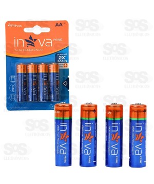 Pilhas AA Prime Embalagem Com 4Unidades 1.5V Inova 11055