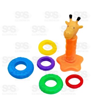 Brinquedo Argolas Girafa Colorida Homeplay 6450