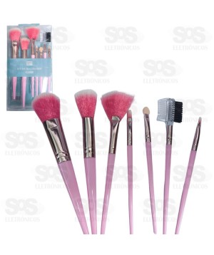 Kit de Pincéis Para Maquiagem Com 7 Unidades MZ63