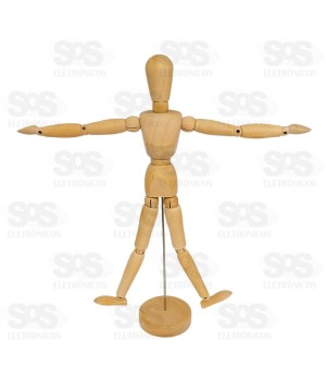 Boneco Articulado Madeira 20cm 4348
