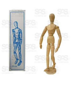 Boneco Articulado Madeira 20cm 4348