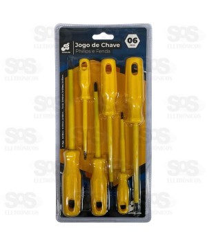 Kit De Chaves Fenda/Philips 6 Peças BAR-316001-27