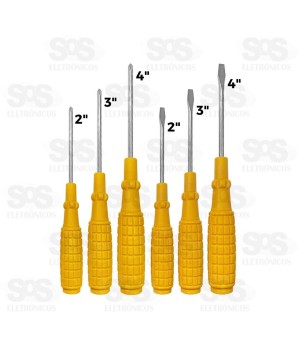Kit De Chaves Fenda/Philips 6 Peças BAR-316001-22