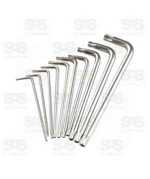 Kit Chave Torx T10 a T50 Com 9 Peças BAR-313002-5