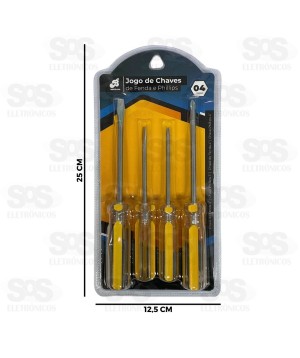 Kit De Chaves Fenda/Philips 4 Peças BAR-316001-18