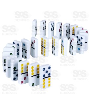 Dominó 28 Peças Coloridas Estojo de Metal MAX-69000-4