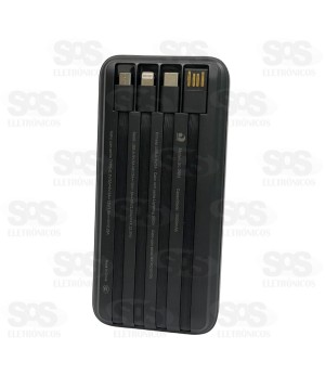 Carga Extra 10.000mAh 4 Interfaces Eletromex EL-2953