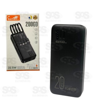 Carga Extra 20.000mAh 4 Interfaces Eletromex EL-2955