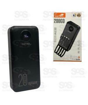 Carga Extra 20.000mAh 4 Interfaces Eletromex EL-2957
