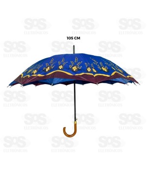 Guarda Chuva Automático Flores 105CM Altomex AJ-3408