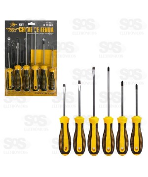 Kit de Chaves Fenda e Philips 6 Peças AT-1037