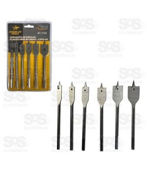 Kit De Broca Planas Para Madeira Com 6 Peças AT-1144