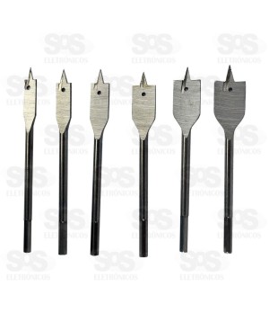 Kit De Broca Planas Para Madeira Com 6 Peças AT-1144