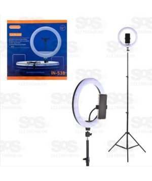 Iluminador Ring Light 12 Polegadas Com Tripé 210CM IN-538