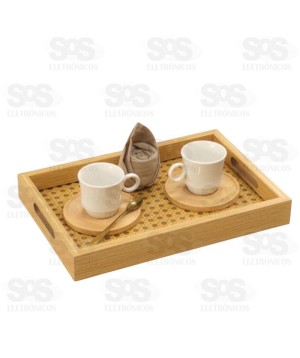 Bandeja MDF Retangular Fundo de Treliça 30x20cm Top Útil TOP2204